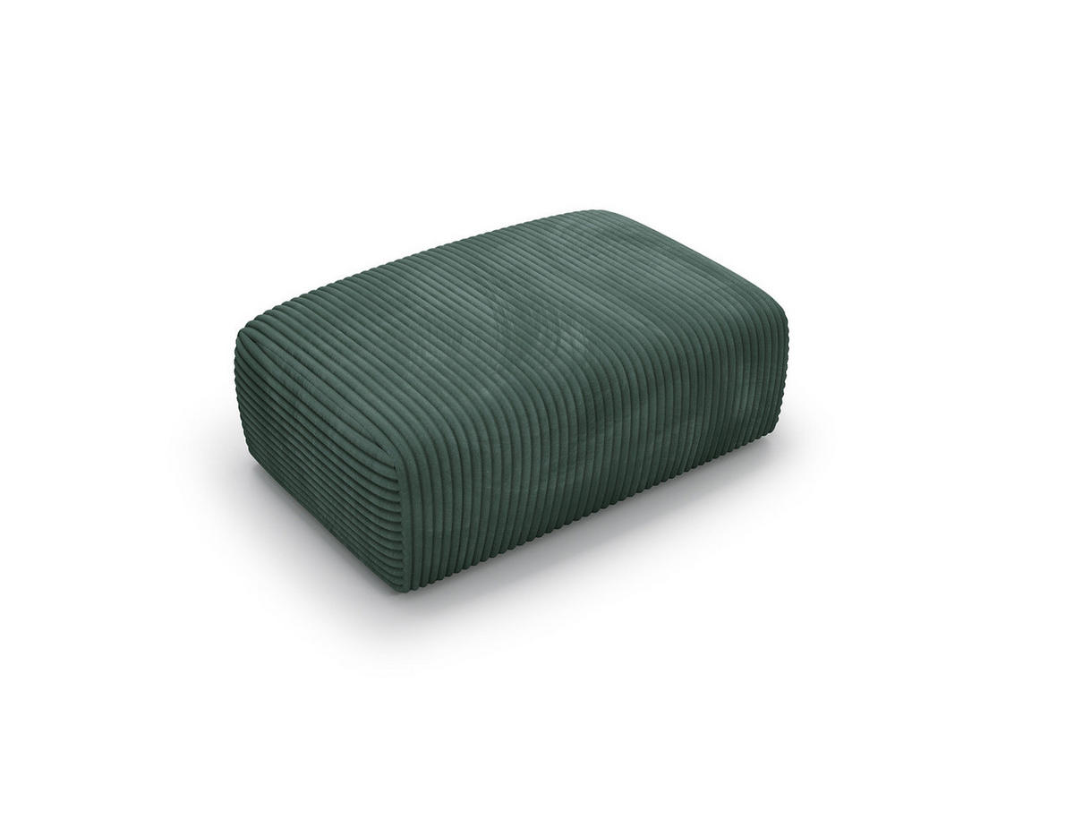 POLSTERHOCKER - Cord - Schwarz/Grün, Kunststoff/Textil (110/40/72cm) - home24