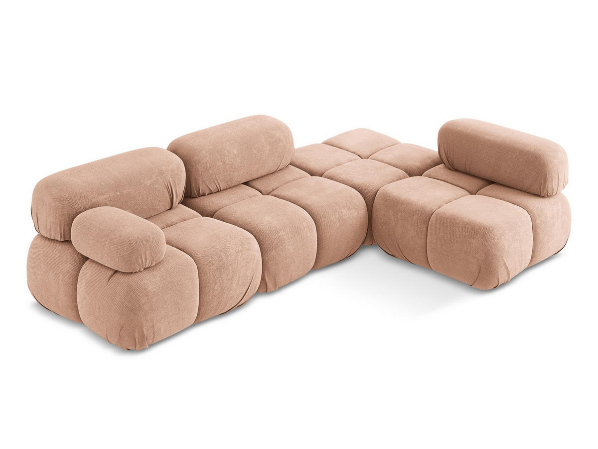 ECKSOFA Rechts Chenille Stoff Pink - Pink/Koralle, Kunststoff/Textil (285/190cm) - Makamii