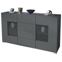 SIDEBOARD Grömitz Graphit Seidenmatt - Graphitfarben, Holzwerkstoff (138.5/75.5/35cm) - Vladon