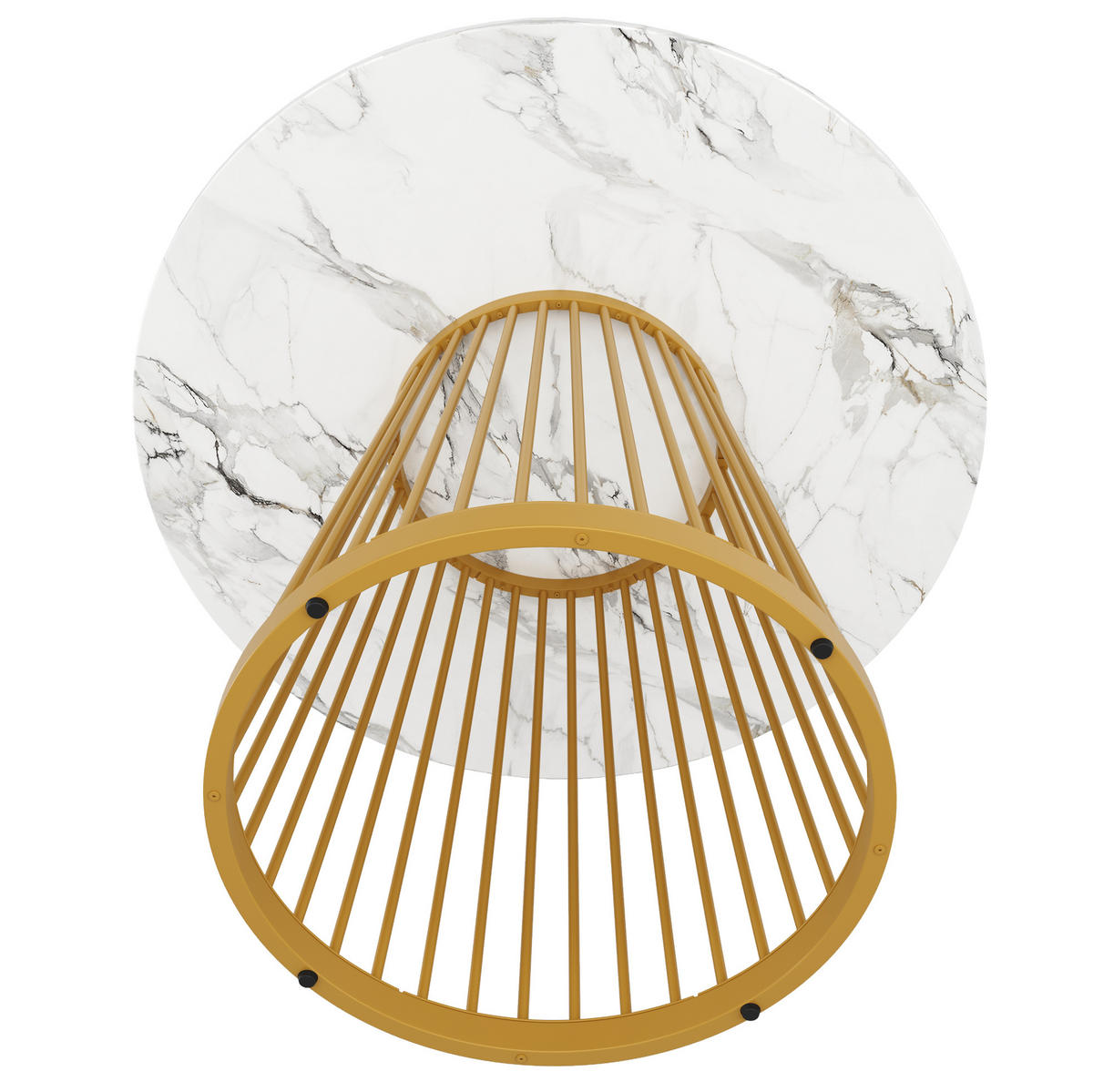 ESSTISCH, MDF-Tischplatte mit Metallgestell, 80/80/76 cm, Weiß/Gold - Goldfarben, Holzwerkstoff (80/80/76cm) - Redom