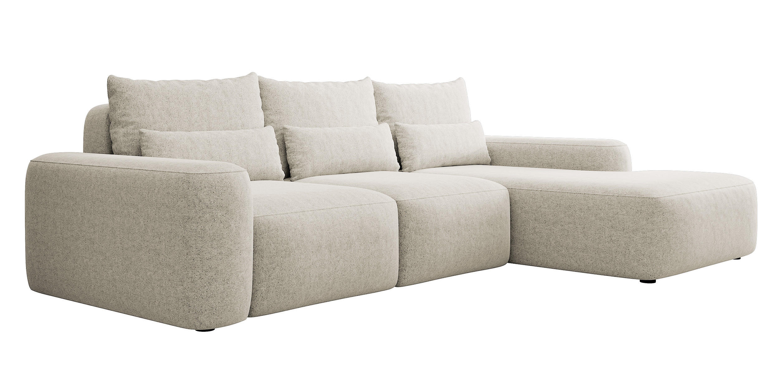 ECKSOFA Carnos Chenille-Bezug in Creme - Creme, Textil (264/162cm) - Selsey