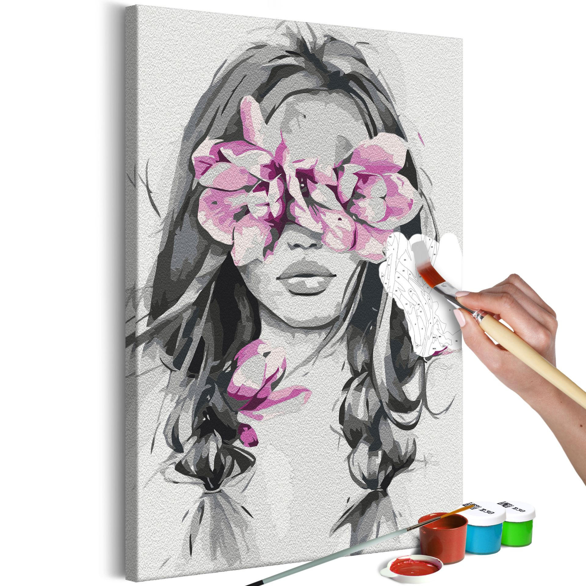 MALEN NACH ZAHLEN 40/50 cm - Pink/Schwarz, Textil (1.4/50cm) - KUNSTLOFT