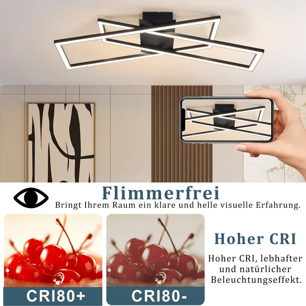 LED-DECKENLEUCHTE Lowry 22/67/13.5cm - Schwarz, Metall (67/22/13.5cm) - Nettlife