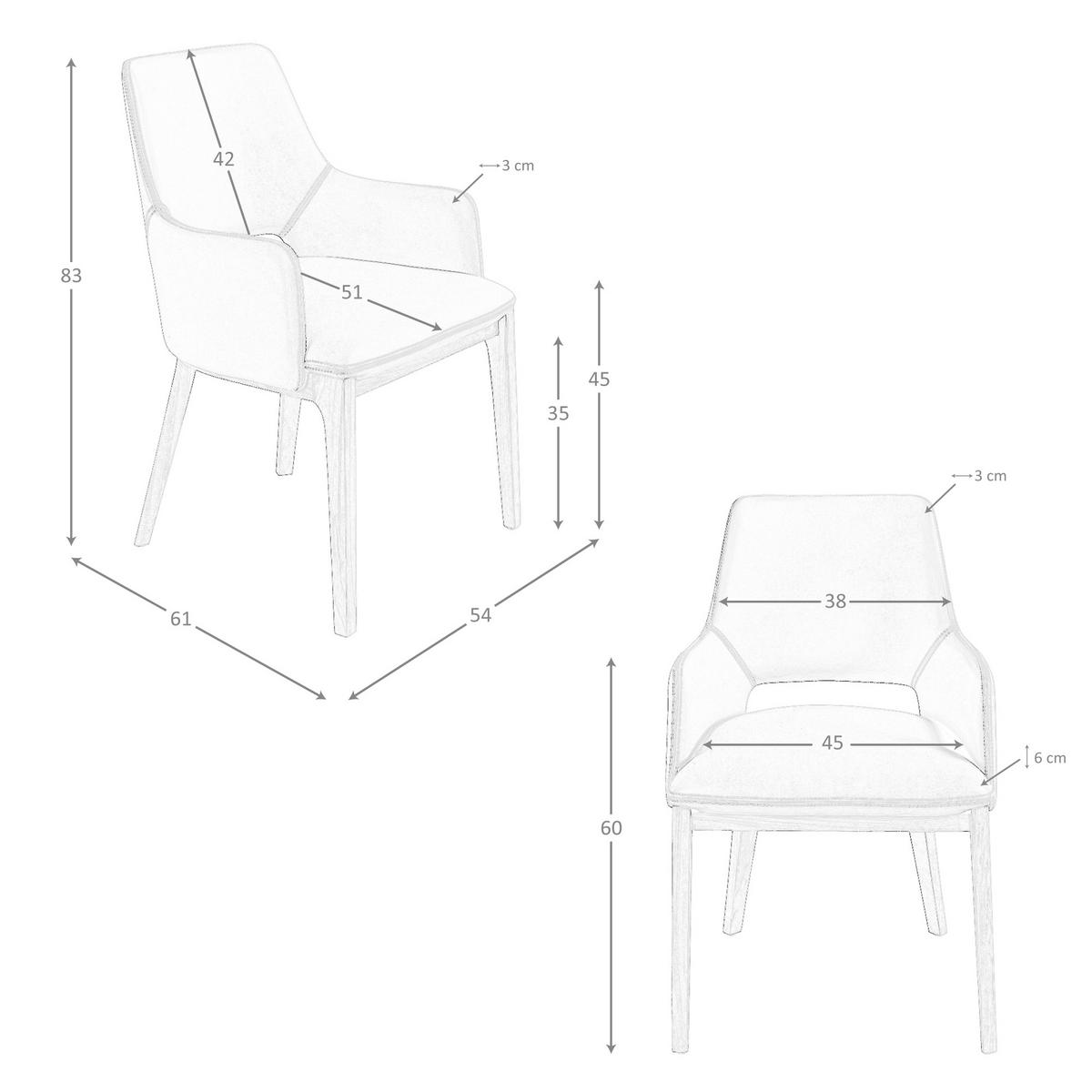 STUHL Braun Walnuss 54/61/83 cm - Braun, Leder/Holz (54/83/61cm) - ANGEL CERDA