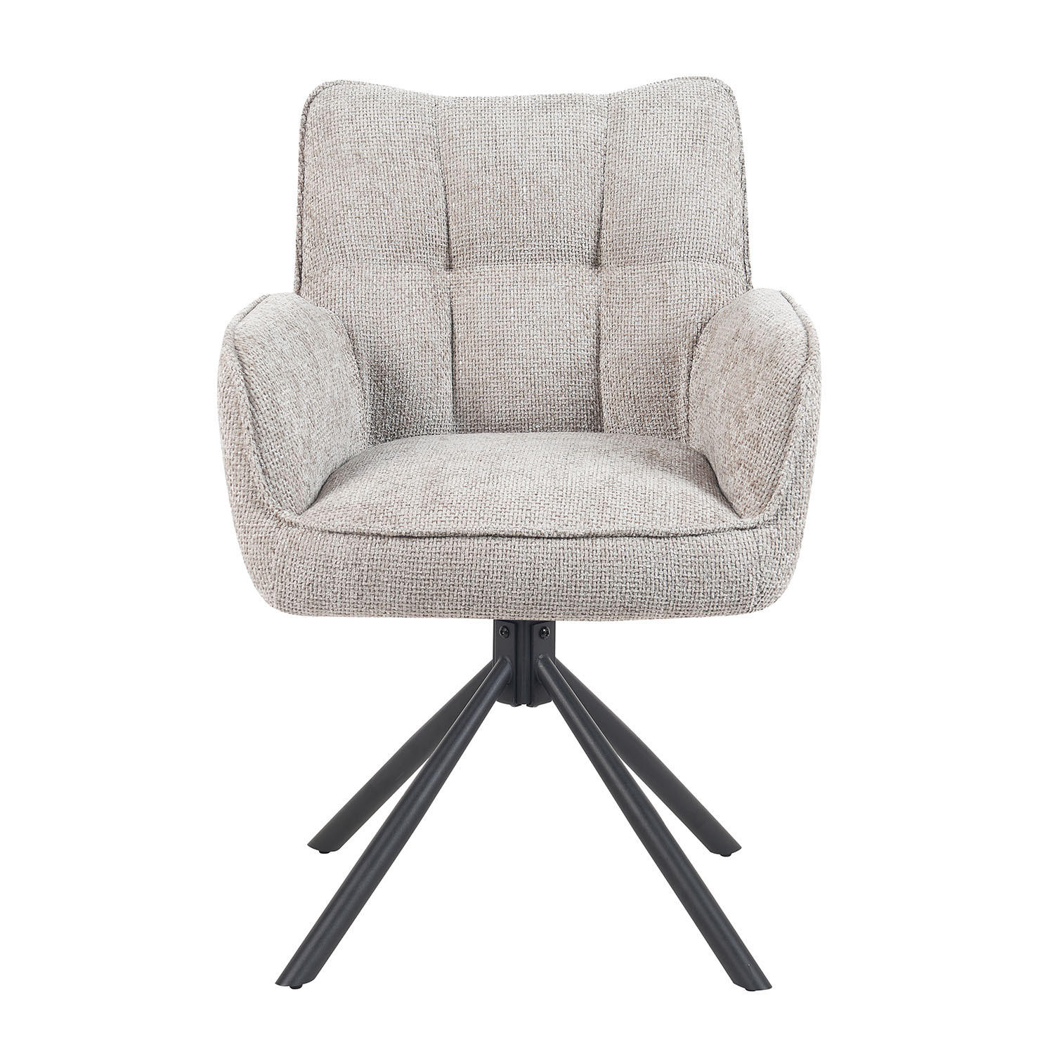 DREHSTUHL Mika-Daan - Hellgrau/Schwarz, Textil/Metall (59/84/66cm) - DUBI Möbel