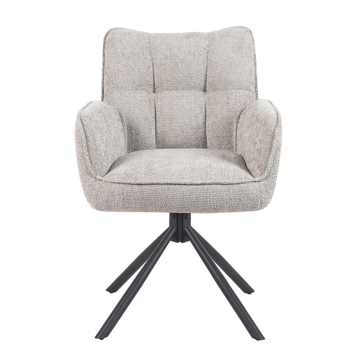 DREHSTUHL Mika-Daan - Hellgrau/Schwarz, Textil/Metall (59/84/66cm) - DUBI Möbel