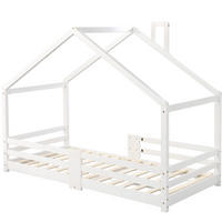 KINDEREINZELBETTEN aus Kiefernholz 90x200 cm in Weiß mit Rausfallschutz - Weiß, Holz (90/200cm) - Modfu