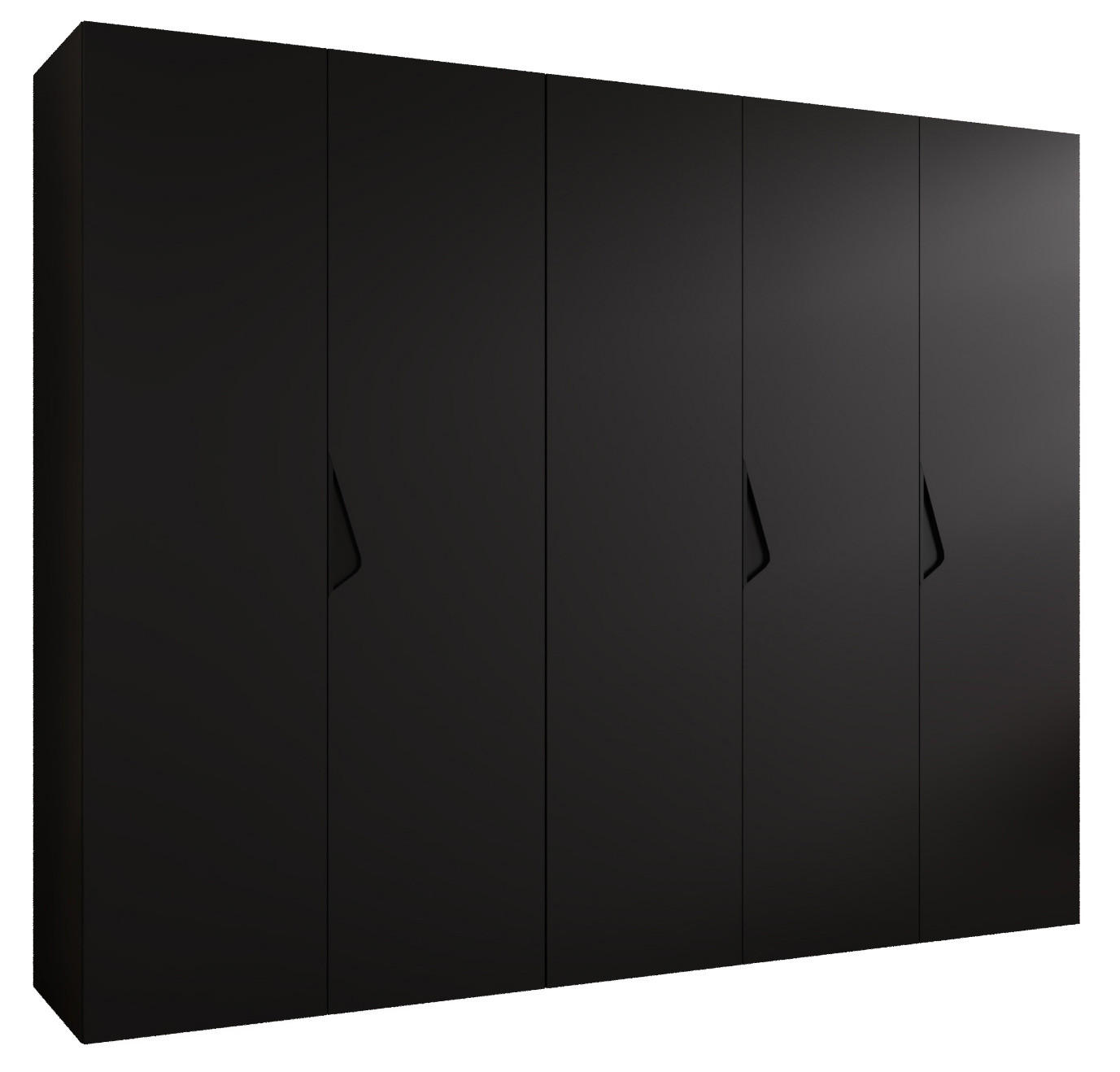 DREHTÜRENSCHRANK 202/250/52 5-türig - Schwarz, Holz/Metall (250/202/52cm) - Abiks Möbel