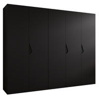 DREHTÜRENSCHRANK 202/250/52 5-türig - Schwarz, Holz/Metall (250/202/52cm) - Abiks Möbel