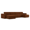 WOHNLANDSCHAFT Samt Stoff Orange - Rot/Terra cotta, Kunststoff/Textil (404/80/167cm) - Makamii