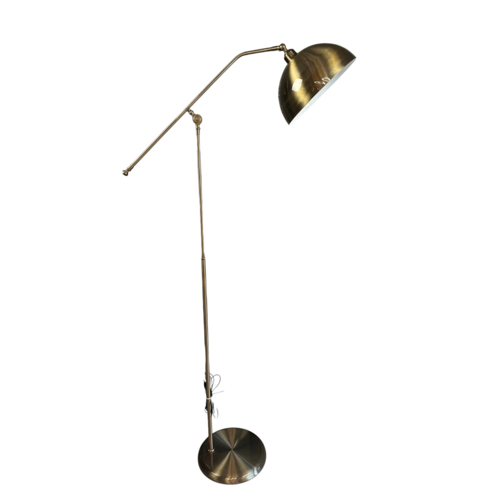 STEHLAMPE Helvik aus Metall mit E27, verstellbarer Lampenschirm - Messingfarben, Metall (37/37/170cm) - Bamyum