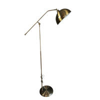 STEHLAMPE Helvik aus Metall mit E27, verstellbarer Lampenschirm - Messingfarben, Metall (37/37/170cm) - Bamyum