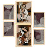 POSTER Set Mit 6 Progeny Art Abstrakt feminin Größe A3 & A4 Rahmen aus hellem Holz - Beige, Papier (29.7/1cm) - Nacnic