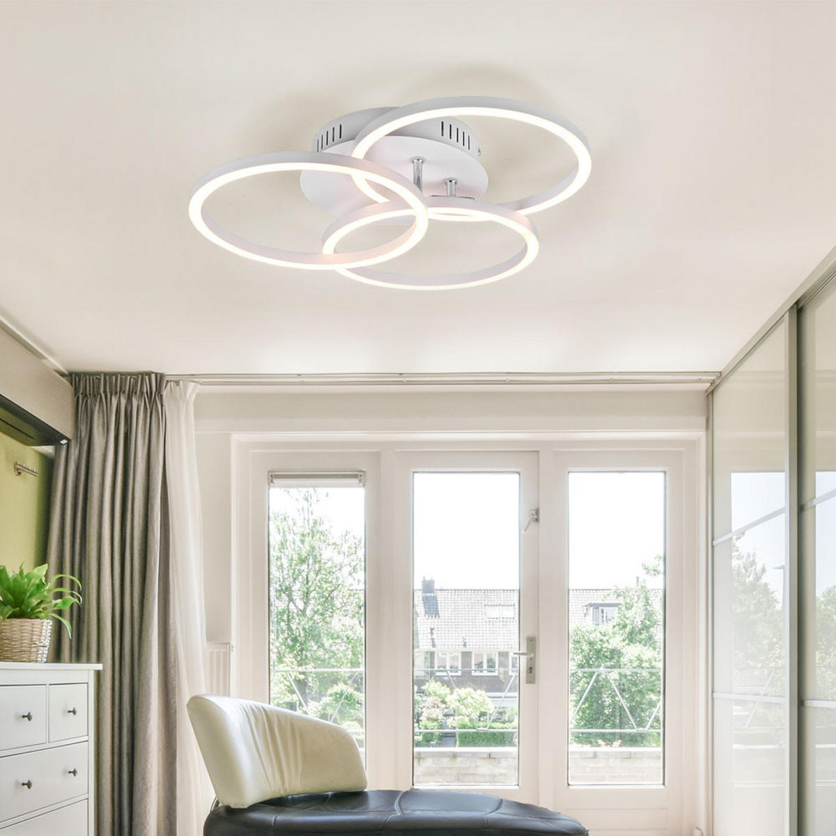 LED DECKENLEUCHTE Weiß Matt - Weiß, Metall (43/43/9cm)