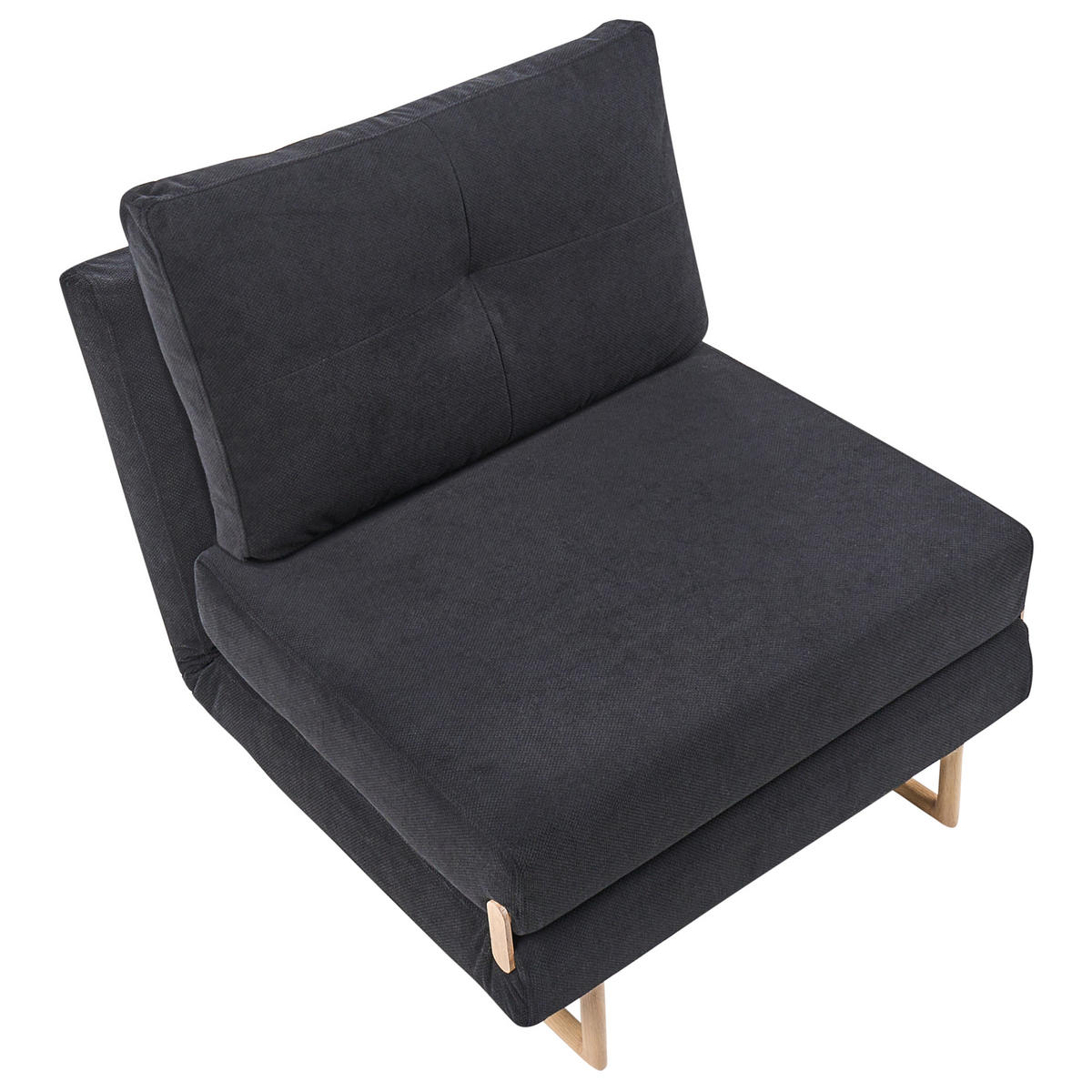 RAZTEGLJIV FOTELJ blago črna Jerslev - črna, tekstil (79/87/84cm) - Beliani