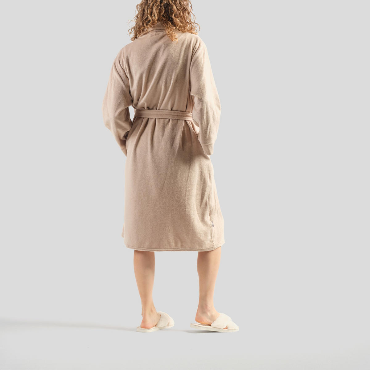 BADEMANTEL MIT BAUMWOLLE Polina - Beige, Textil (Einheitsgrößenull) - home&you