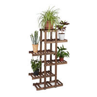 BLUMENREGAL - Dunkelbraun, Holz (81/125/25cm) - Relaxdays