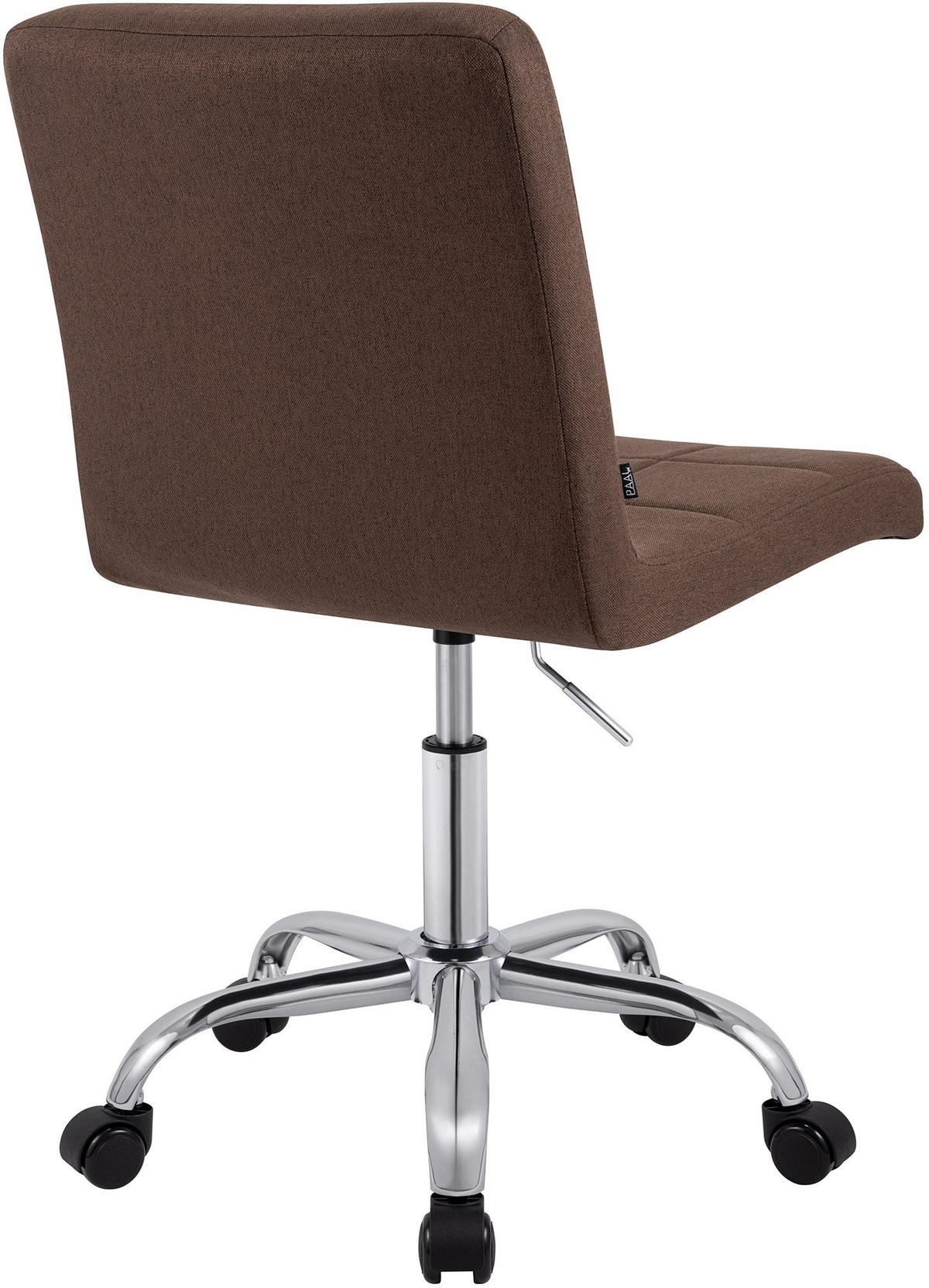 DREHSTUHL Stoff Braun - Chromfarben/Braun, Textil/Metall (47/93/56cm) - CLP