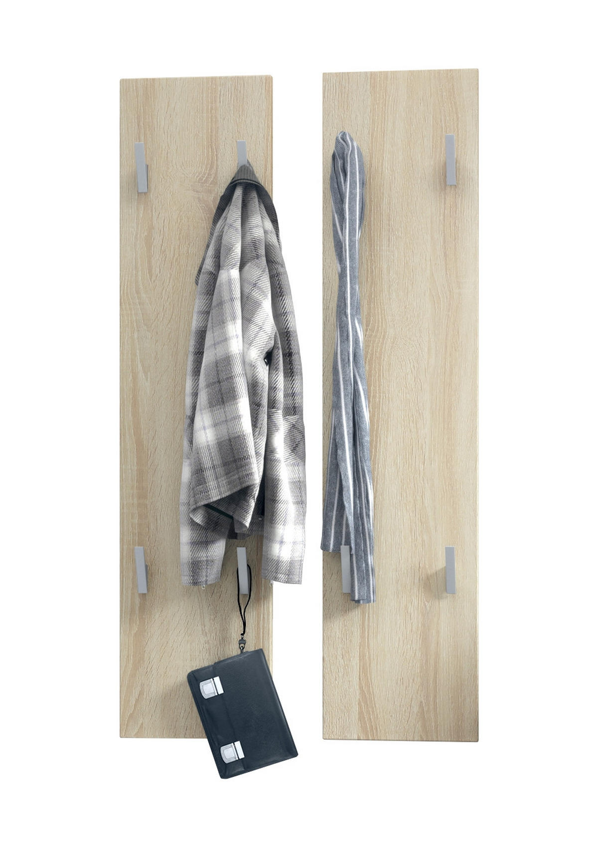 GARDEROBENPANEEL Wandpaneel Eiche sägerau - Eiche San Remo, Holzwerkstoff (120/28/2cm) - Vladon