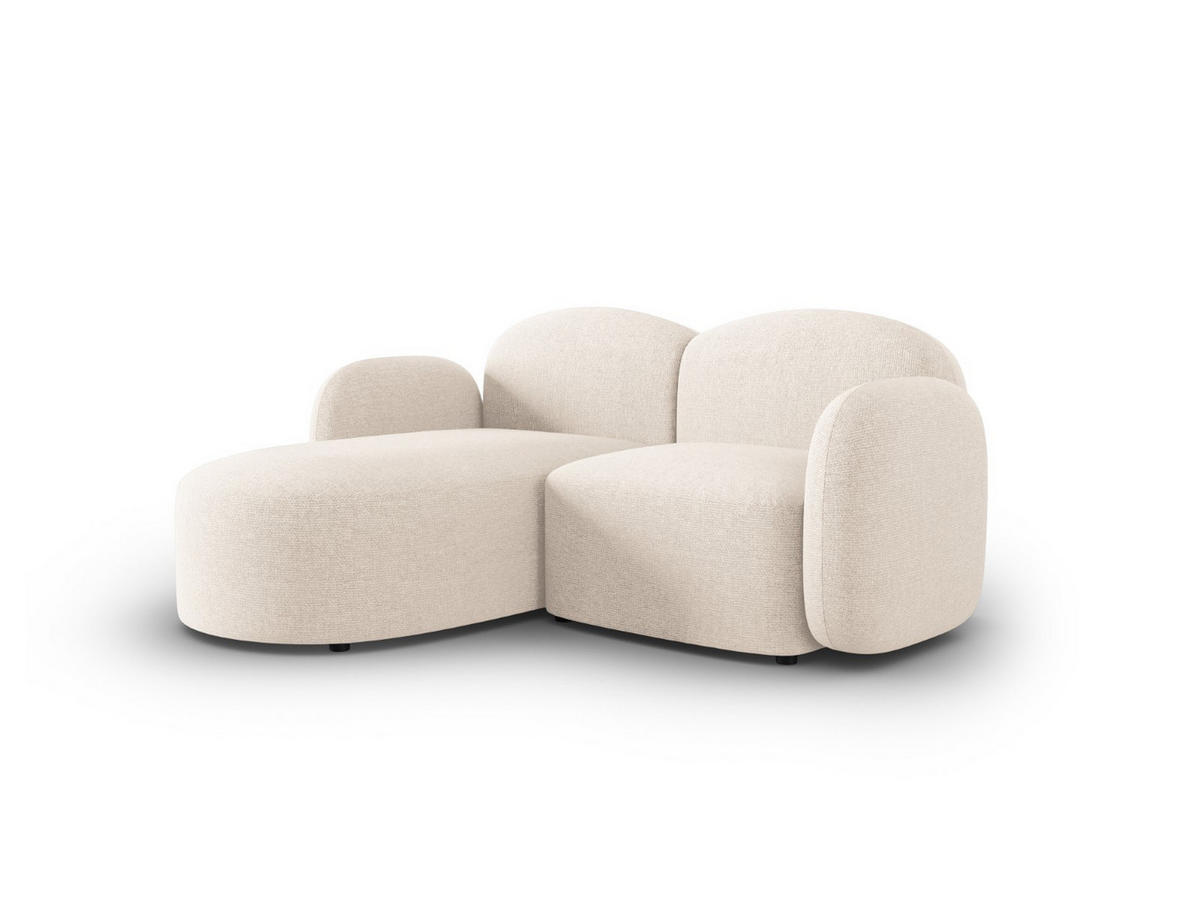 ECKSOFA links Blair aus Chenille-Stoff beige clair melange 3 Sitzplätze - Beige, Textil (155/194cm) - Micadoni