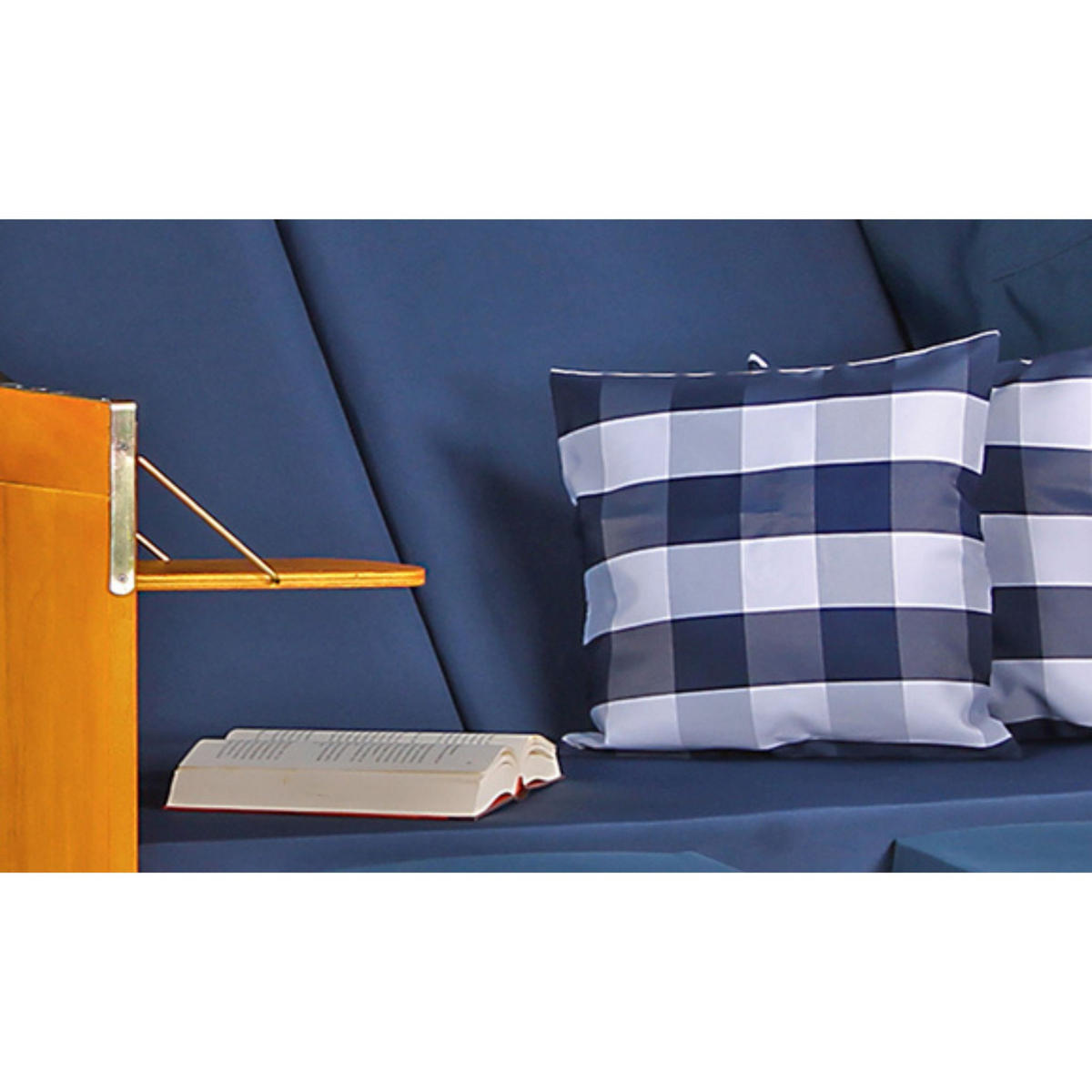 STRANDKORB Ostsee 2-Sitzer PE weiß - Blau/Weiß, Metall (120/160/80cm) - Mr. Deko