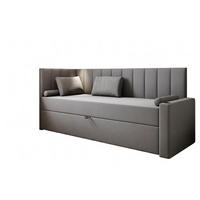 JUGENDBETT, 80 x 200 cm, Tokio, Bett mit Bonellmatratze H3 und Bettkasten, Einzelbett, Grau - Grau, Holzwerkstoff/Kunststoff (80/200cm) - Trada