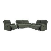 SOFAGARNITUR mit Relaxfunktion - 6 Personen-Sitzer - Stoff - Grün - - Grün, Textil (89/102/89cm) - Vente-Unique