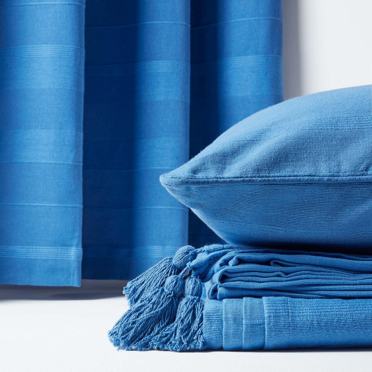 WOHNDECKE Rajput 150/200 cm, 100% Baumwolle - Blau, Textil (150/200cm) - Homescapes
