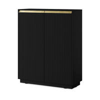 KOMMODE Westa Schwarz - Schwarz, Holzwerkstoff (103.5/127/39cm) - Pillovely