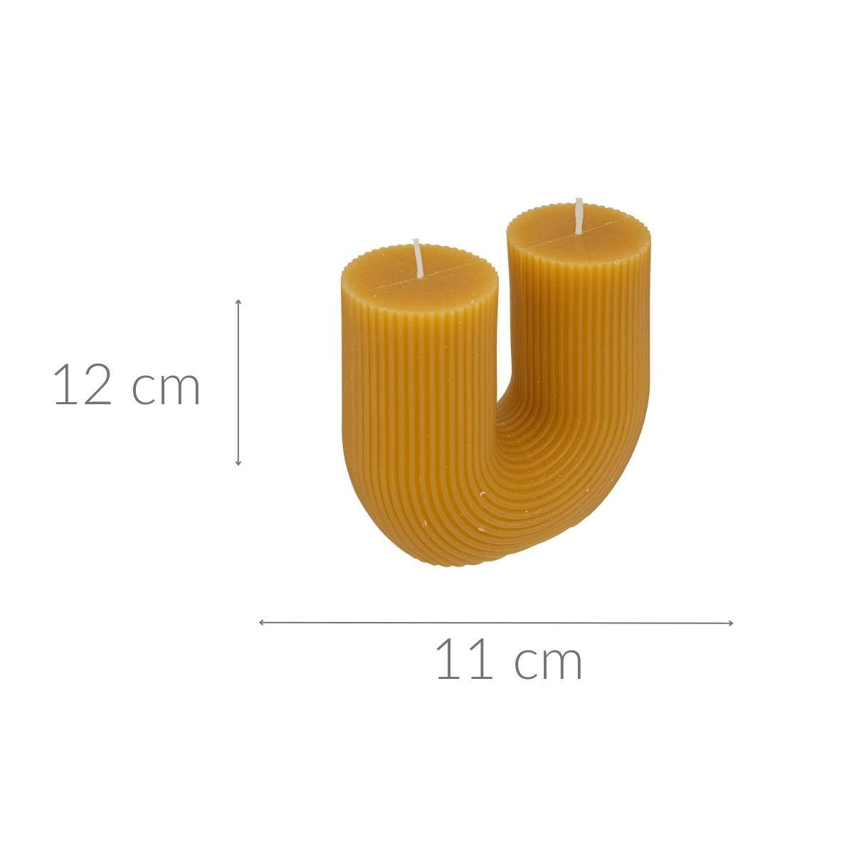 DEKOKERZE U-Form Demi 11/5,1/12 cm - Gelb, Paraffin (5.1/12/11cm) - Atmosphera Createur d´interieur