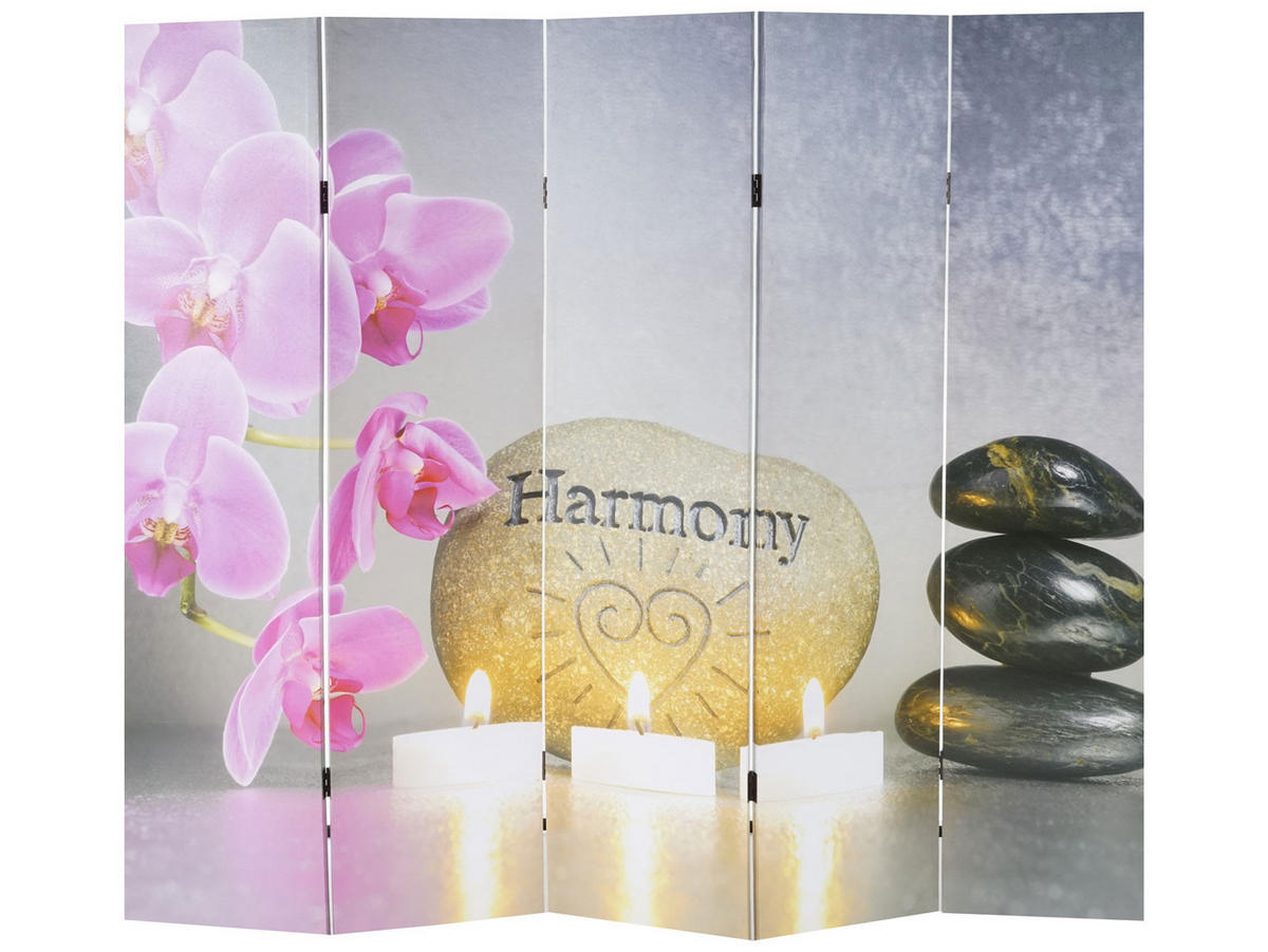 FOTO-PARAVENT ORIENTAL Schwarz, Gold - Goldfarben/Schwarz, Holz (200/180/2cm) - MCW