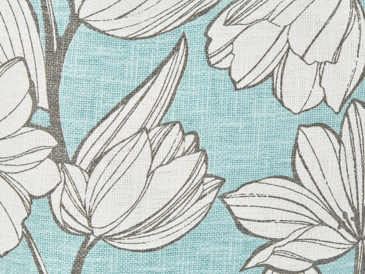 DEKOKISSEN 2er-Set Weiß 45/45 cm Cyanotis - Blau/Weiß, Textil (45/45cm) - Beliani