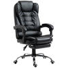 CHEFSESSEL Bürostuhl mit Fußstütze, Schreibtischstuhl mit Neigefunktion Schwarz - Schwarz, Kunststoff (64.5/117/69cm) - HOMCOM