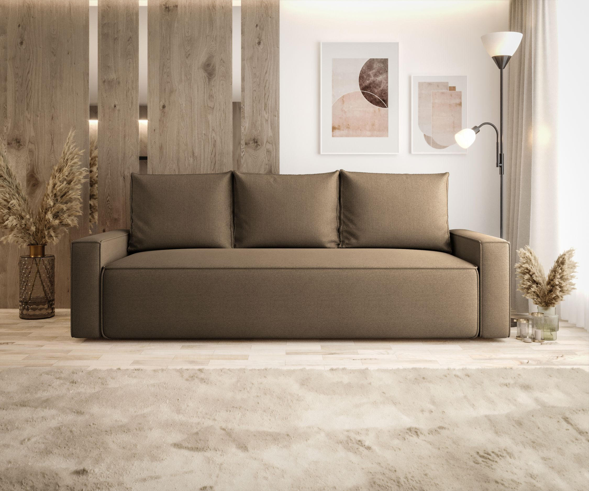 SOFA mit Schlaffunktion SAVIO Curio 20 - Braun, Textil (232/90/90cm) - Bedante