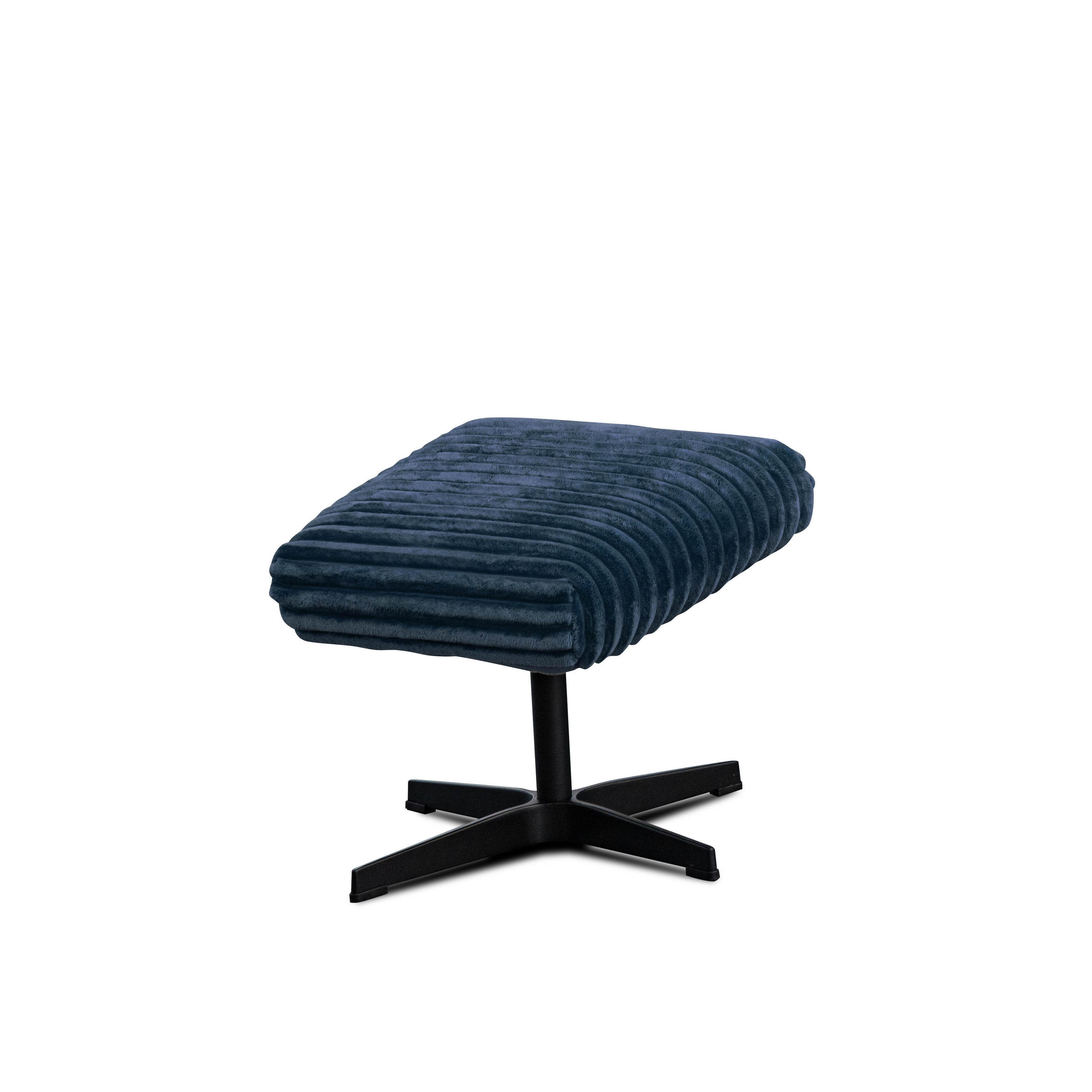 HOCKER MONACO Cordstoff dunkelblau - Schwarz/Dunkelblau, Holz/Textil (50/41/37cm) - Courtois Laville
