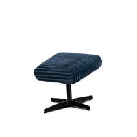 HOCKER MONACO Cordstoff dunkelblau - Schwarz/Dunkelblau, Holz/Textil (50/41/37cm) - Courtois Laville