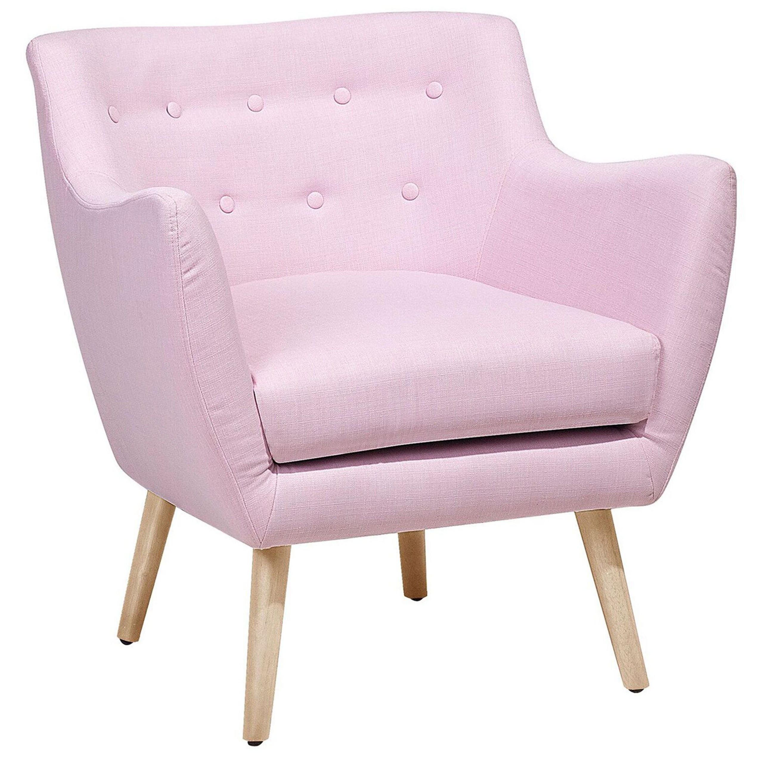 SESSEL Polsterbezug Rosa Drammen - Pink, Holz/Textil (71/84/54cm) - Beliani