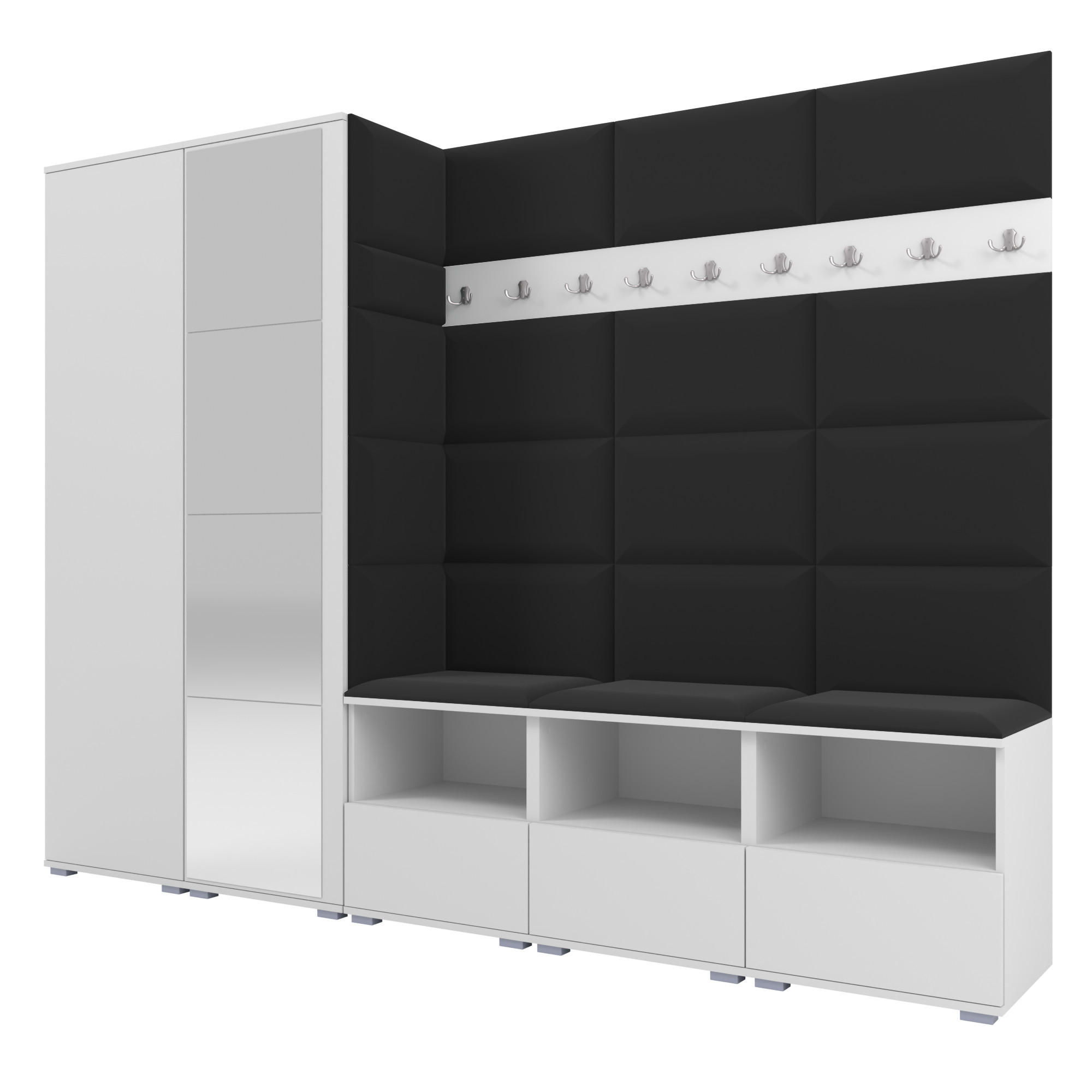 Ravio Garderobe Weiß, Schwarz 250x187x40 cm