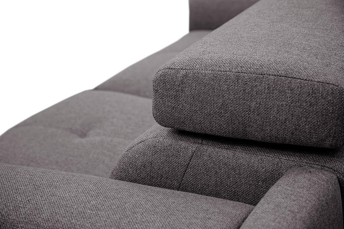 RELAXSOFA MATERA 3-Sitzer mit 2 Relaxfunktionen, graphitfarben - Schwarz/Graphitfarben, Holzwerkstoff/Textil (212/82/103cm) - Courtois Laville