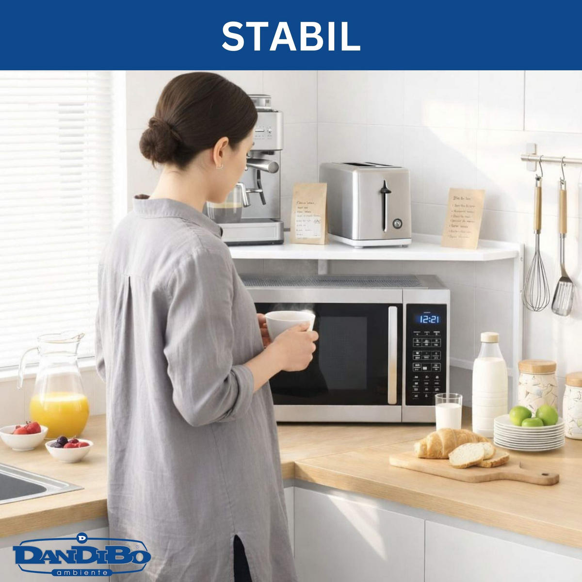 KÜCHENREGAL Ecke 2-stufig Metall Weiß 72/72/46 cm - Weiß, Metall (72/46/72cm) - DanDiBo