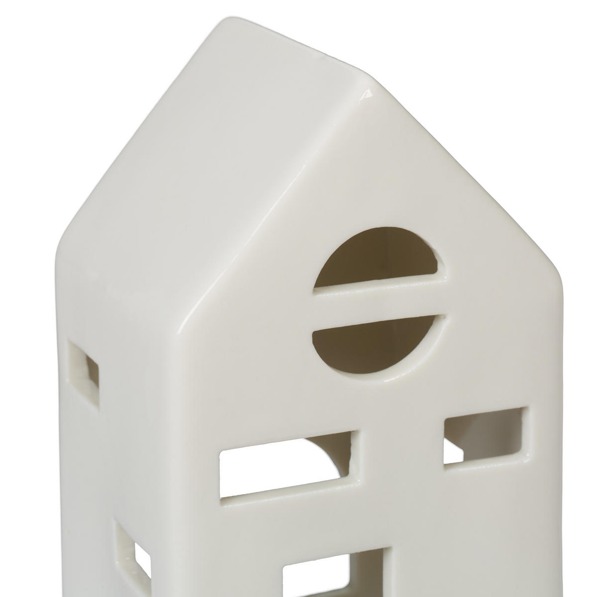 TEELICHTHAUS - Weiß, Keramik (12.5cm) - Relaxdays