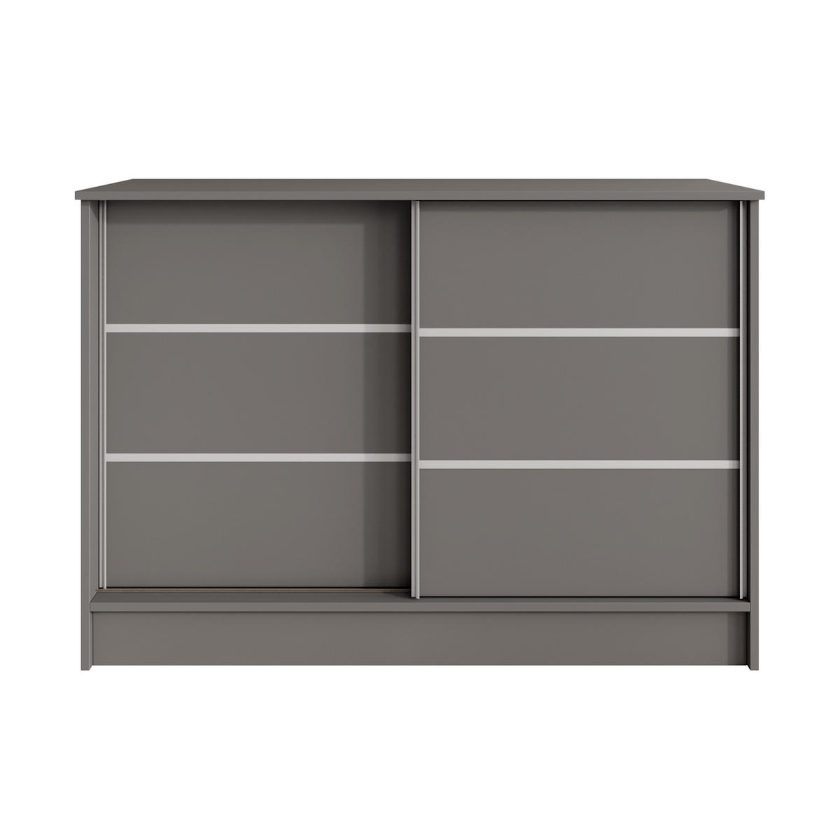 KOMMODE Mirela mit 2 Schiebetüren 120 cm, Graphit - Graphitfarben, Holzwerkstoff (121/85/43.5cm) - Beautysofa