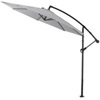 AMPELSCHIRM aus Polyester Metall in Hellgrau wetterfest standfest drehbar 360° neigbar 60° 3 x 2.6m - Grau, Metall (260/50cm) - Livingandhome