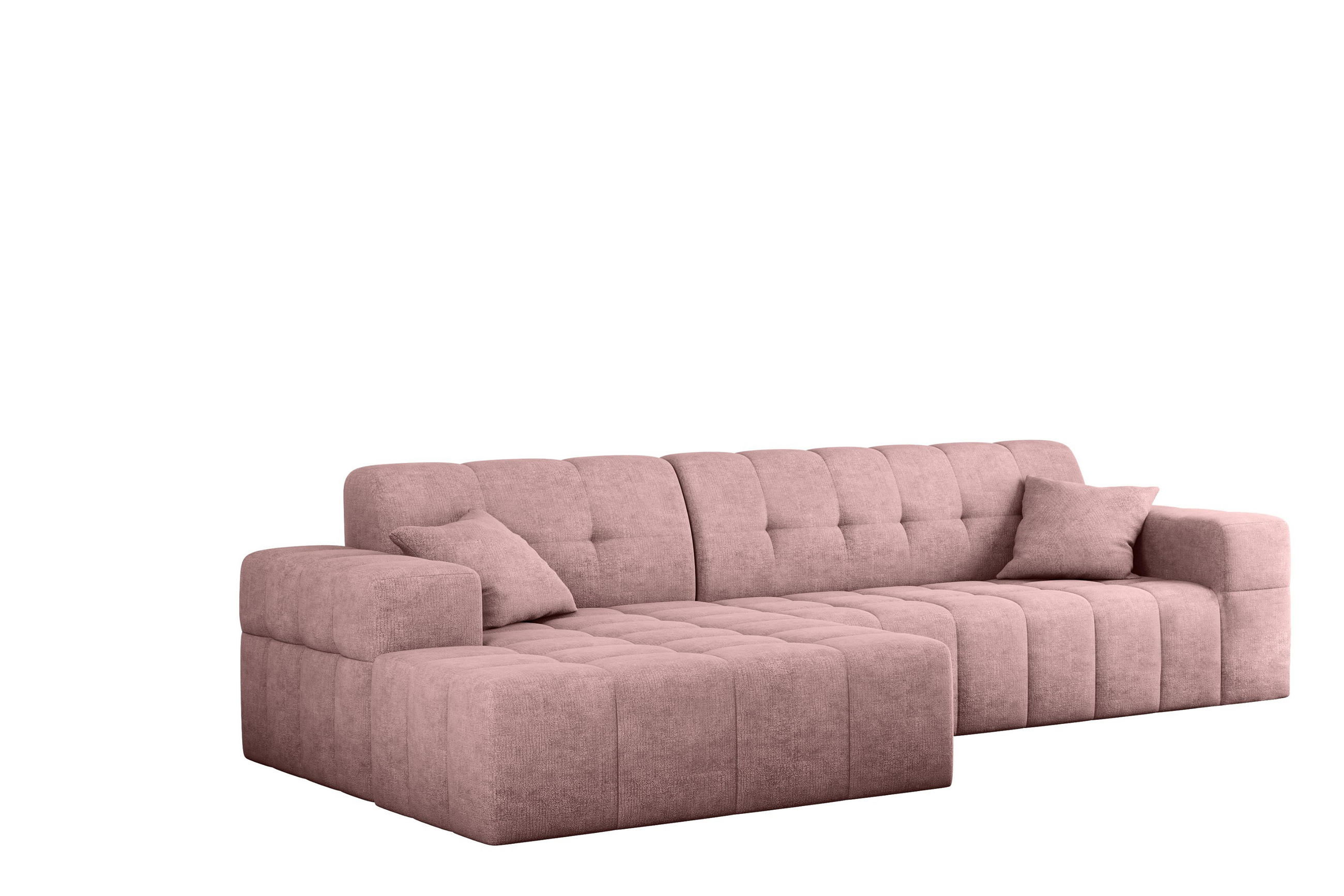 ECKSOFA NIMES Stoff Perfect Harmony Rosa Links - Rosa, Holz/Kunststoff (168/265cm) - Kaiser Möbel