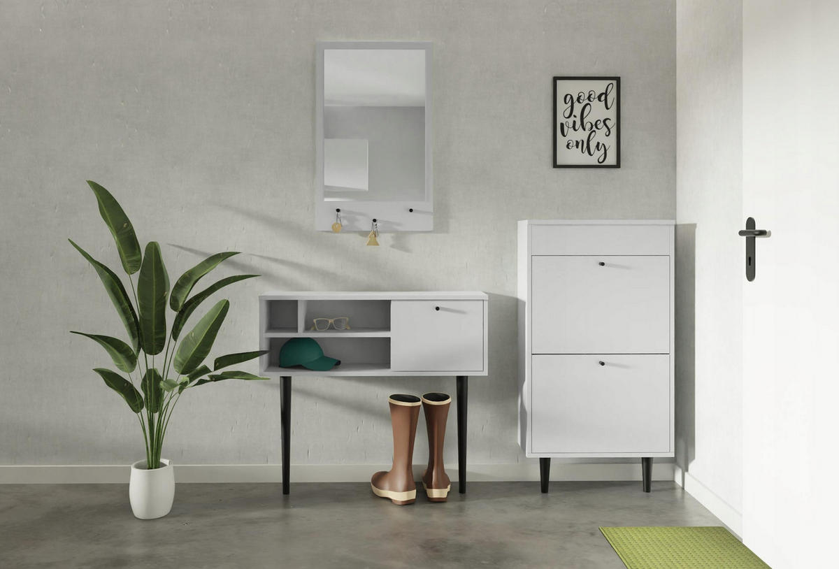 SCHUHSCHRANK Dotti 521 Grau 55/21/104 cm Wandmontage - Grau, Holzwerkstoff (55/104/21cm) - Matkam Möbel