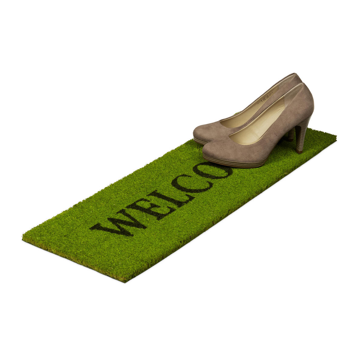 FUSSMATTE - Grün, Kunststoff/Textil (75/25cm) - Relaxdays