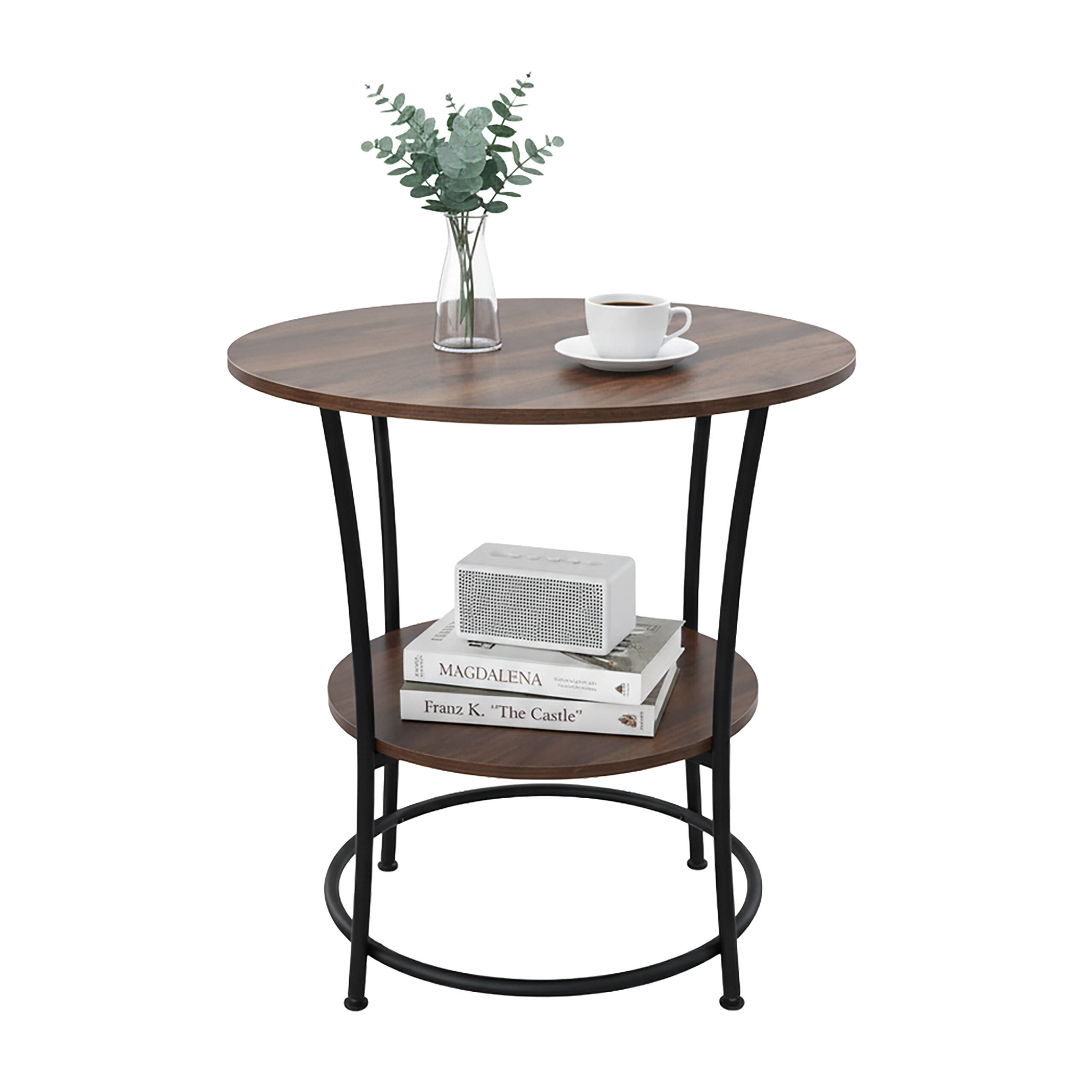 BEISTELLTISCH - Braun, Holzwerkstoff/Metall (55/55/55cm) - Relaxdays