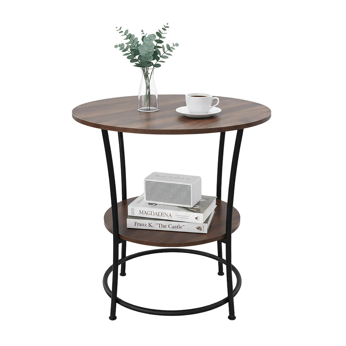 BEISTELLTISCH - Braun, Holzwerkstoff/Metall (55/55/55cm) - Relaxdays