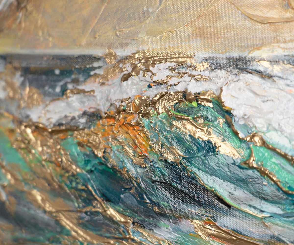GEMÄLDE Harmonien der Küste Schattenfugenrahmen Weiß 60x40 cm - Weiß, Holz (60/40cm) - YS-art gallery