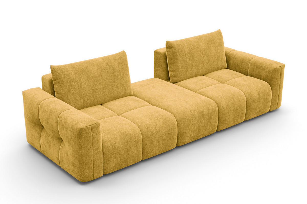 SOFA VERONA 4-Sitzer, Gelb - Gelb/Schwarz, Holz/Textil (282/83/110cm) - Courtois Laville